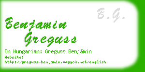 benjamin greguss business card