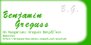 benjamin greguss business card